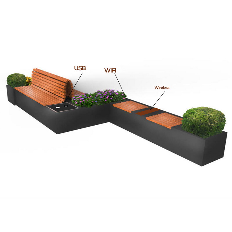 Fasion Design Intelligente Funktionen Professioneller Hersteller Solar Outdoor Smart Bench