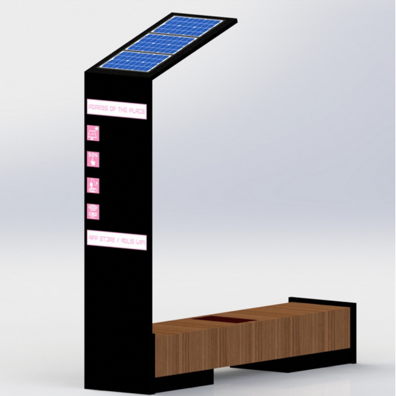 Edelstahl Smart Wifi USB Aufladen Solar Outdoor Bank Mit LED-Anzeige